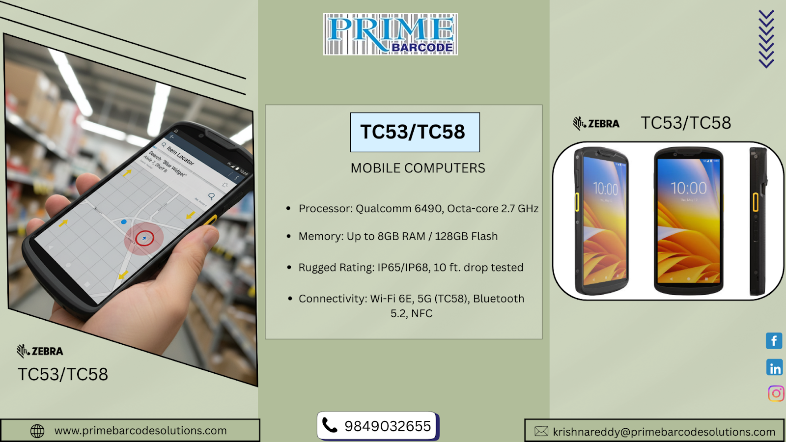 ZEBRA  TC 53/58 Mobility Device